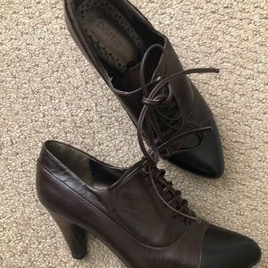 Lace up front dress shoes with 2 1/2 inch heel